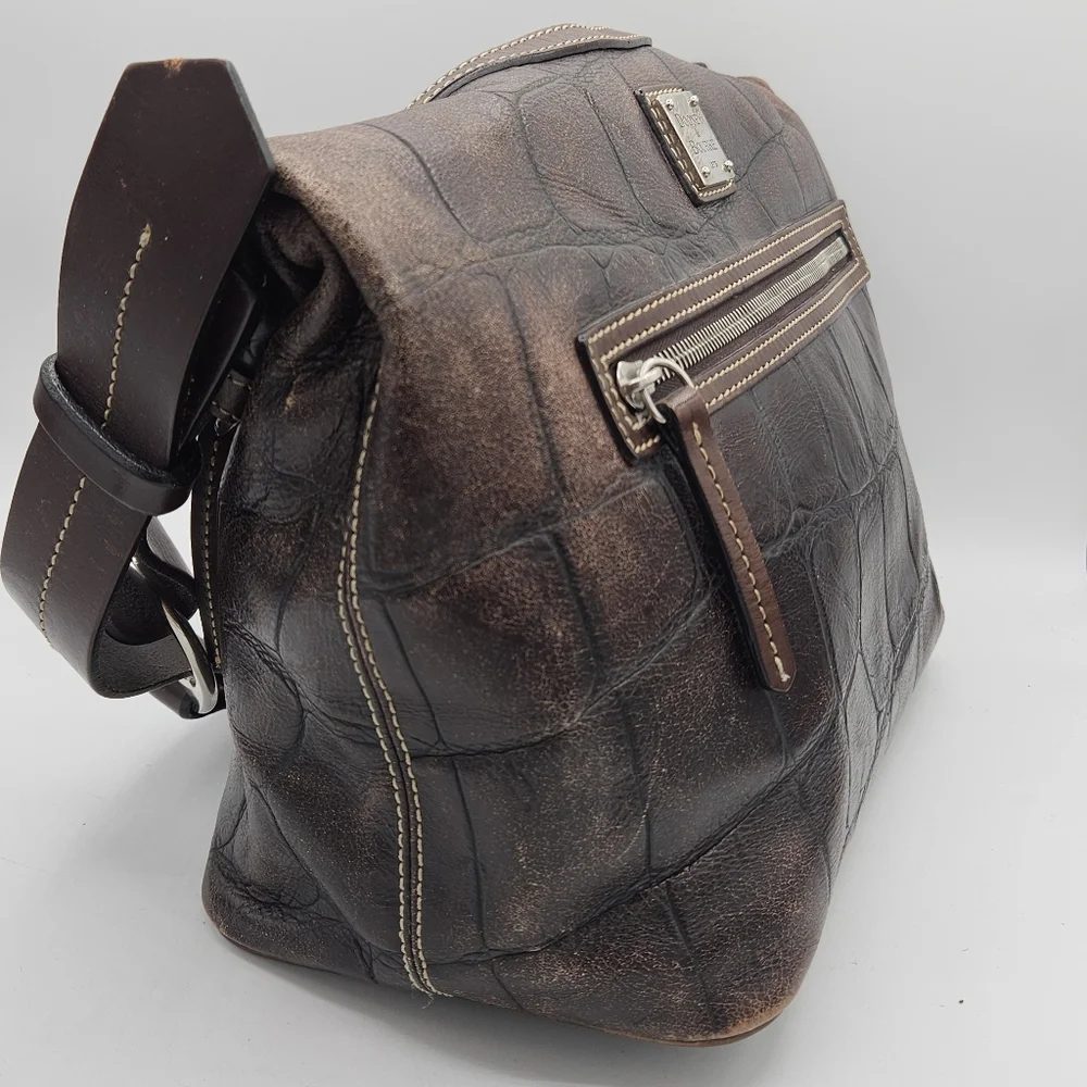Dooney & Bourke Brown Denison hobo Embossed Leather Purse With Bag